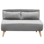 Sarantino 2-Seater Adjustable Sofa Bed Lounge Faux Velvet - Light Grey - Furniture > Sofas