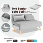 Sarantino 2-Seater Adjustable Sofa Bed Lounge Faux Velvet - Light Grey - Furniture > Sofas