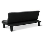 Sarantino 2 Seater Modular Faux Leather Fabric Sofa Bed Couch - Black - Furniture > Sofas