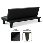 Sarantino 2 Seater Modular Faux Leather Fabric Sofa Bed Couch - Black - Furniture > Sofas