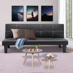 Sarantino 2 Seater Modular Faux Leather Fabric Sofa Bed Couch - Black - Furniture > Sofas
