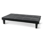 Sarantino 2 Seater Modular Faux Leather Fabric Sofa Bed Couch - Black - Furniture > Sofas