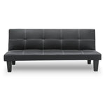 Sarantino 2 Seater Modular Faux Leather Fabric Sofa Bed Couch - Black - Furniture > Sofas