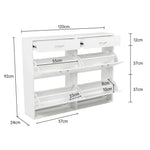 Sarantino 24 Pairs Shoe Cabinet Rack Storage Cupboard Organiser Shelf White Drawers Chest - Furniture > Living Room >
