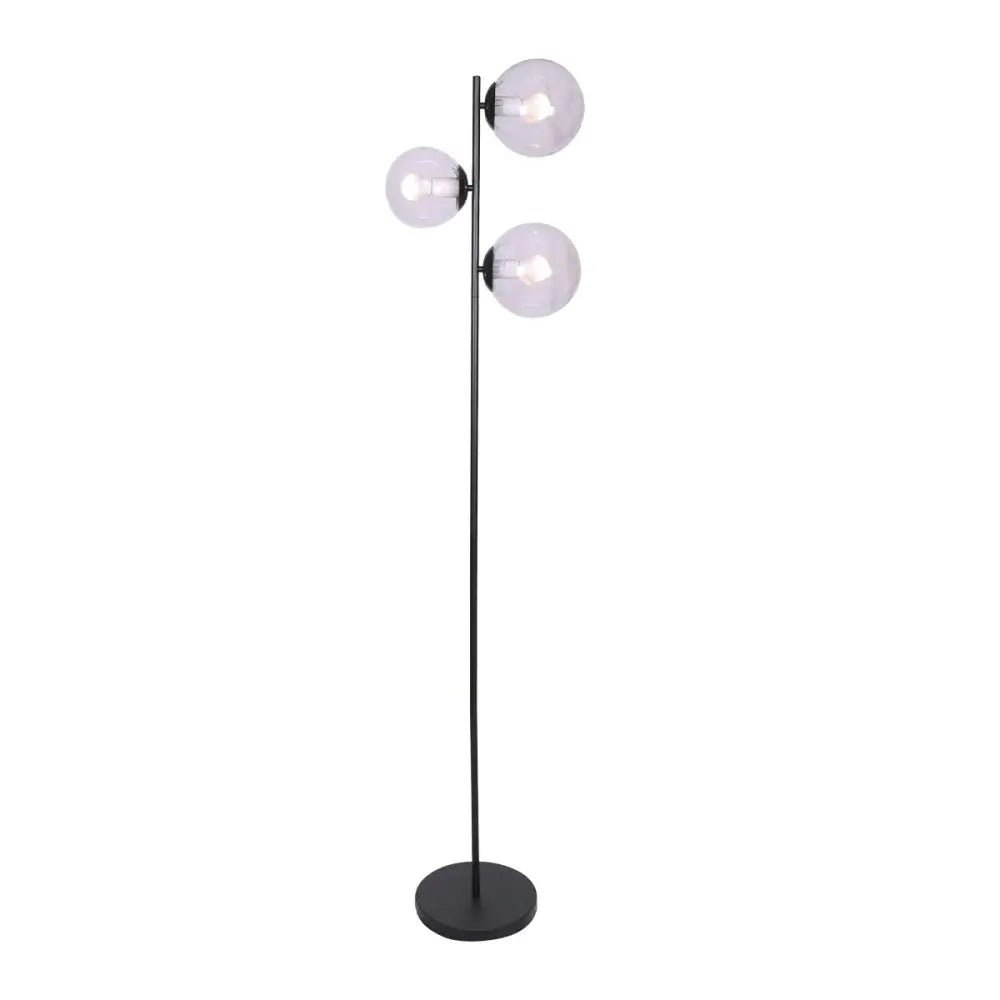 Sarantino 3-Light Black Metal Floor Lamp - Home & Garden > Lighting