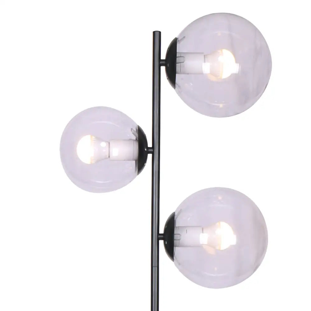 Sarantino 3-Light Black Metal Floor Lamp - Home & Garden > Lighting