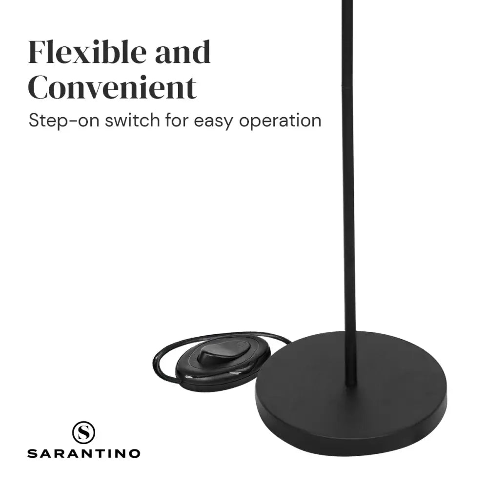 Sarantino 3-Light Black Metal Floor Lamp - Home & Garden > Lighting