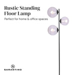 Sarantino 3-Light Black Metal Floor Lamp - Home & Garden > Lighting
