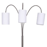 Sarantino 3-Light Metal Arc Floor Lamp - Nickel & Marble Finish - Home & Garden > Lighting