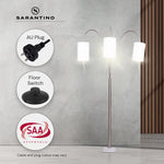 Sarantino 3-Light Metal Arc Floor Lamp - Nickel & Marble Finish - Home & Garden > Lighting