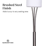 Sarantino 3-Light Metal Arc Floor Lamp - Nickel & Marble Finish - Home & Garden > Lighting