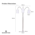 Sarantino 3-Light Metal Arc Floor Lamp - Nickel & Marble Finish - Home & Garden > Lighting