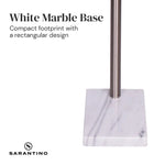 Sarantino 3-Light Metal Arc Floor Lamp - Nickel & Marble Finish - Home & Garden > Lighting