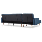 Sarantino 3-Seater Corner Sofa Bed with Chaise Lounge - Blue - Furniture > Sofas