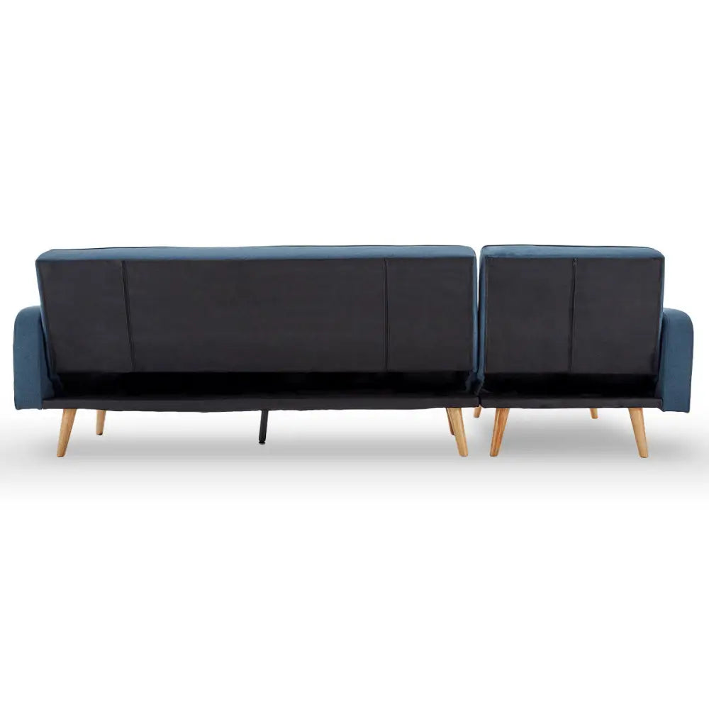 Sarantino 3-Seater Corner Sofa Bed with Chaise Lounge - Blue - Furniture > Sofas