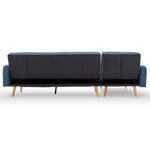 Sarantino 3-Seater Corner Sofa Bed with Chaise Lounge - Blue - Furniture > Sofas
