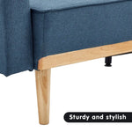 Sarantino 3-Seater Corner Sofa Bed with Chaise Lounge - Blue - Furniture > Sofas