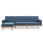 Sarantino 3-Seater Corner Sofa Bed with Chaise Lounge - Blue - Furniture > Sofas