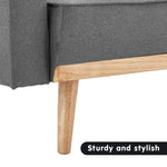 Sarantino 3-Seater Corner Sofa Bed with Chaise Lounge - Dark Grey - Furniture > Sofas