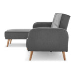 Sarantino 3-Seater Corner Sofa Bed with Chaise Lounge - Dark Grey - Furniture > Sofas
