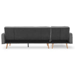 Sarantino 3-Seater Corner Sofa Bed with Chaise Lounge - Dark Grey - Furniture > Sofas