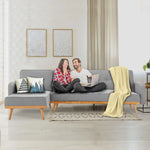 Sarantino 3-Seater Corner Sofa Bed with Chaise Lounge - Light Grey - Furniture > Bar Stools & Chairs > Arm Chairs &