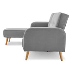 Sarantino 3-Seater Corner Sofa Bed with Chaise Lounge - Light Grey - Furniture > Bar Stools & Chairs > Arm Chairs &