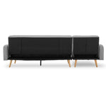 Sarantino 3-Seater Corner Sofa Bed with Chaise Lounge - Light Grey - Furniture > Bar Stools & Chairs > Arm Chairs &