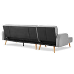 Sarantino 3-Seater Corner Sofa Bed with Chaise Lounge - Light Grey - Furniture > Bar Stools & Chairs > Arm Chairs &