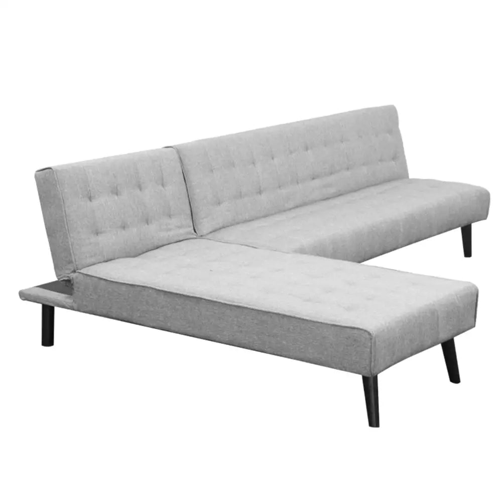 Sarantino 3-seater Corner Sofa Bed With Lounge Chaise Couch Furniture Light Grey - Furniture > Sofas