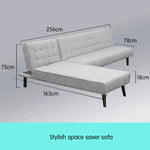 Sarantino 3-seater Corner Sofa Bed With Lounge Chaise Couch Furniture Light Grey - Furniture > Sofas