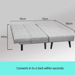 Sarantino 3-seater Corner Sofa Bed With Lounge Chaise Couch Furniture Light Grey - Furniture > Sofas