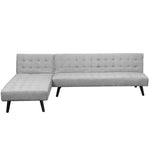 Sarantino 3-seater Corner Sofa Bed With Lounge Chaise Couch Furniture Light Grey - Furniture > Sofas