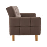 Sarantino 3-Seater Fabric Sofa Bed Futon - Brown - Furniture > Sofas