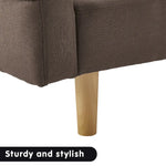 Sarantino 3-Seater Fabric Sofa Bed Futon - Brown - Furniture > Sofas
