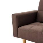 Sarantino 3-Seater Fabric Sofa Bed Futon - Brown - Furniture > Sofas