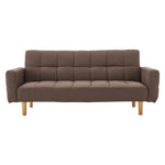 Sarantino 3-Seater Fabric Sofa Bed Futon - Brown - Furniture > Sofas