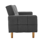 Sarantino 3-Seater Fabric Sofa Bed Futon - Dark Grey - Furniture > Sofas
