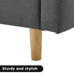 Sarantino 3-Seater Fabric Sofa Bed Futon - Dark Grey - Furniture > Sofas