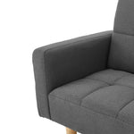 Sarantino 3-Seater Fabric Sofa Bed Futon - Dark Grey - Furniture > Sofas