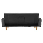 Sarantino 3-Seater Fabric Sofa Bed Futon - Dark Grey - Furniture > Sofas