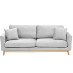 Sarantino 3 Seater Faux Velvet Sofa Bed Couch Furniture Light Grey - Furniture > Sofas