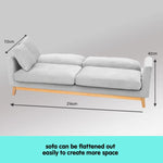 Sarantino 3 Seater Faux Velvet Sofa Bed Couch Furniture Light Grey - Furniture > Sofas