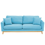Sarantino 3 Seater Faux Velvet Wooden Sofa Bed Couch Furniture - Blue - Furniture > Sofas
