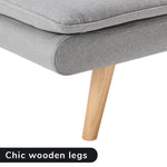 Sarantino 3 Seater Linen Couch Sofa Bed Lounge Futon - Light Grey - Furniture > Sofas