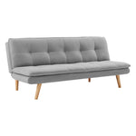 Sarantino 3 Seater Linen Couch Sofa Bed Lounge Futon - Light Grey - Furniture > Sofas