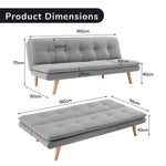 Sarantino 3 Seater Linen Couch Sofa Bed Lounge Futon - Light Grey - Furniture > Sofas