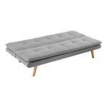 Sarantino 3 Seater Linen Couch Sofa Bed Lounge Futon - Light Grey - Furniture > Sofas