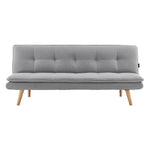 Sarantino 3 Seater Linen Couch Sofa Bed Lounge Futon - Light Grey - Furniture > Sofas