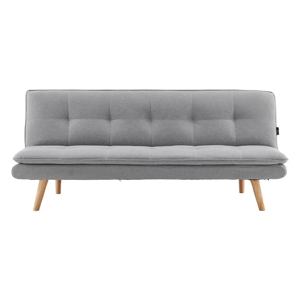 Sarantino 3 Seater Linen Couch Sofa Bed Lounge Futon - Light Grey - Furniture > Sofas